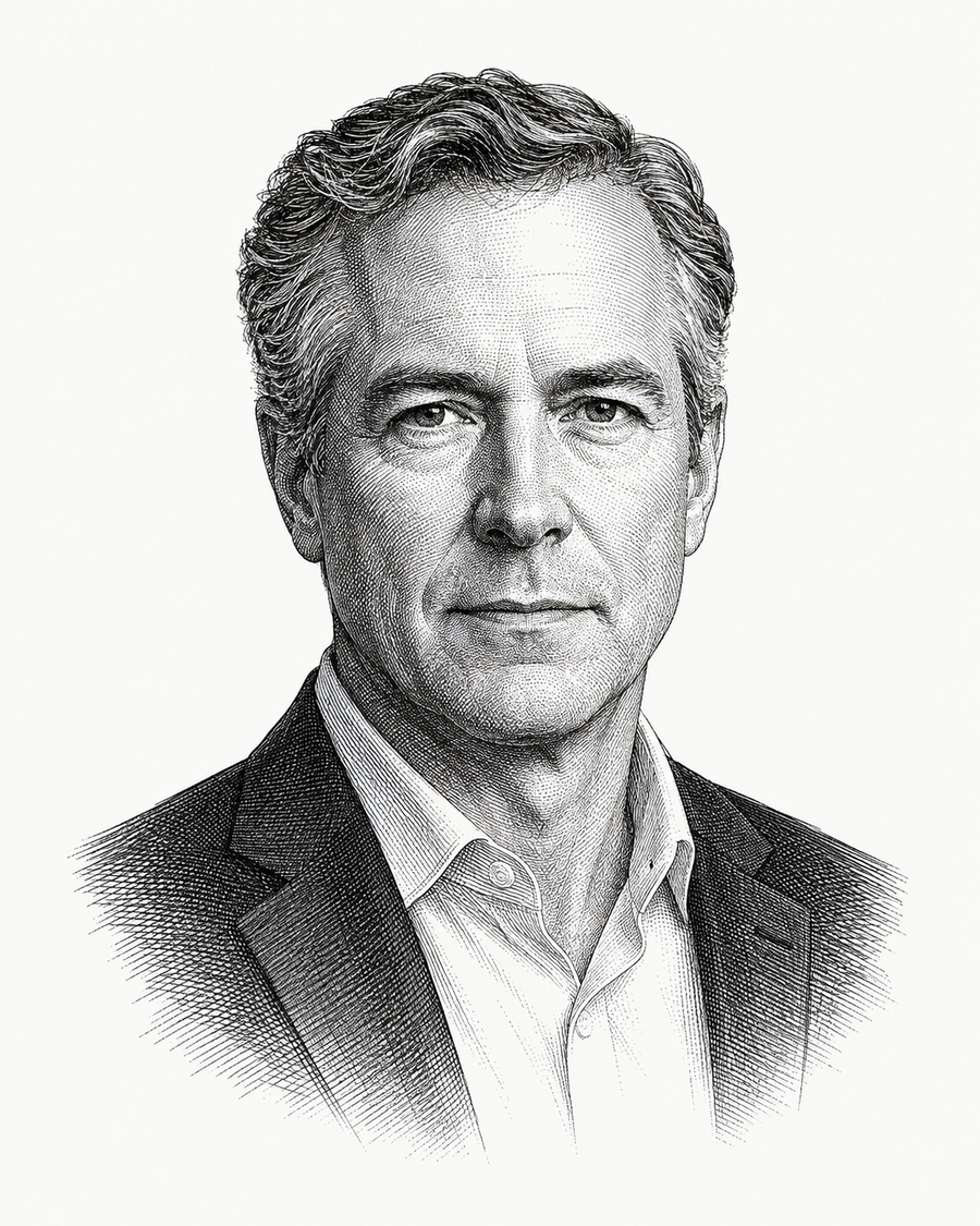 Engraved portrait representing the Bennett Everett research desk.