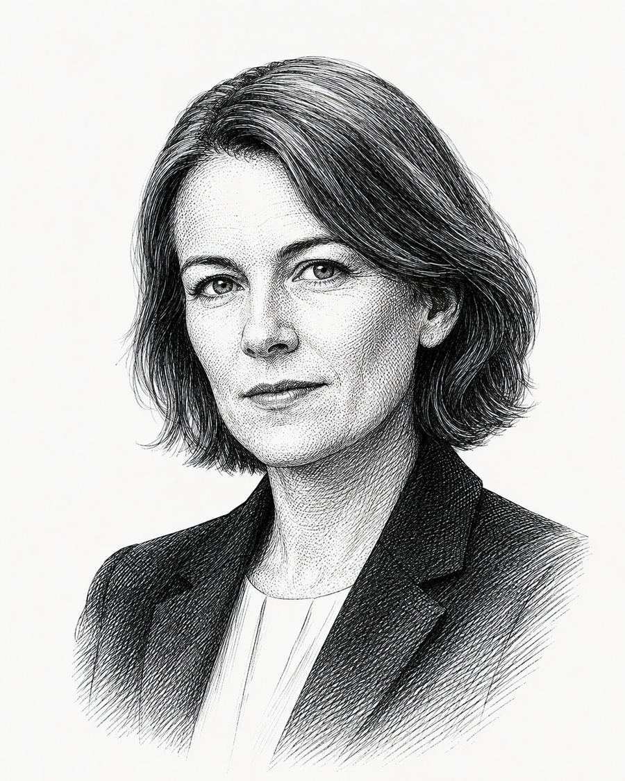 Engraved portrait representing the Charlotte Sinclair research desk.