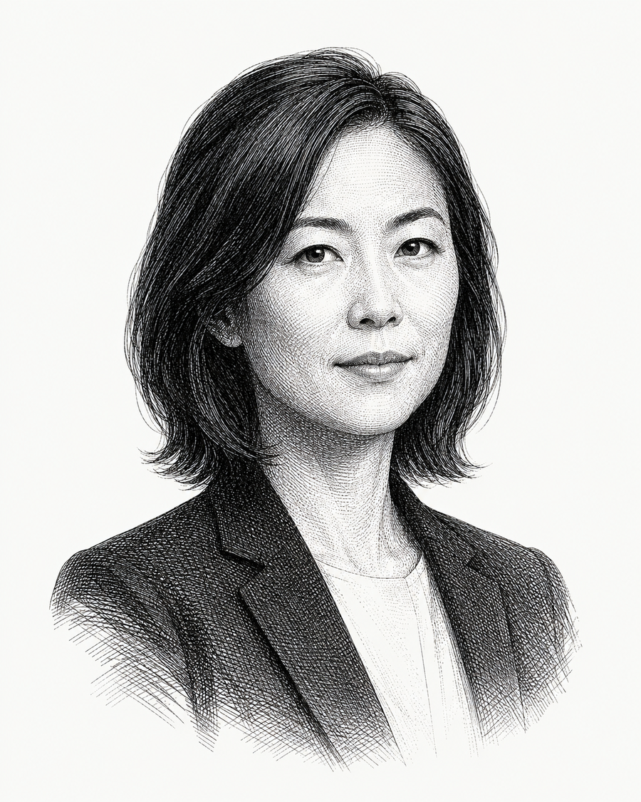 Engraved portrait representing the Naomi Sato research desk.